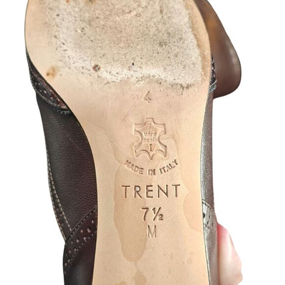 Brighton Trent Bronze Leather Wingtip Low Heel Mary Jane Pump 7.5 M. Excellent - Picture 9 of 10